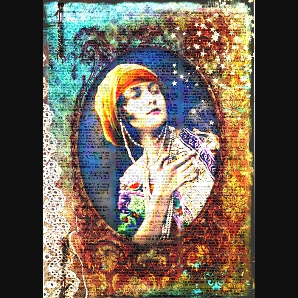 Gypsy Star Dictionary Art Print Hippie Tarot